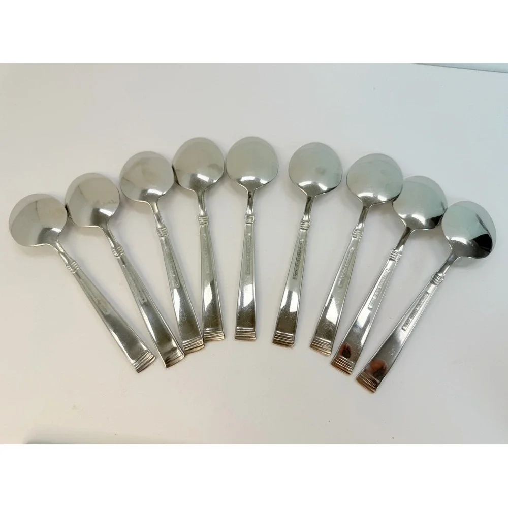 Wallace Napoli 18/10 Stainless Steel Teaspoons Set of 8 Glossy Silver